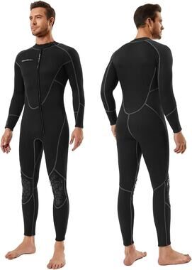 NEW! Men's Seaskin 3mm Full Wetsuit for Diving Water Sports w/ UV, Neoprene, LG
